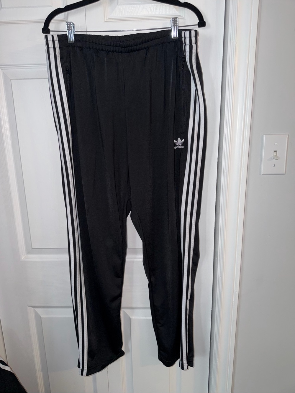 adidas Black Joggers with White Three Stripes